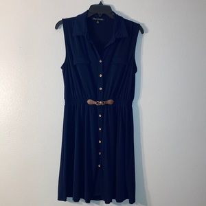 Navy blue mini sleeveless dress